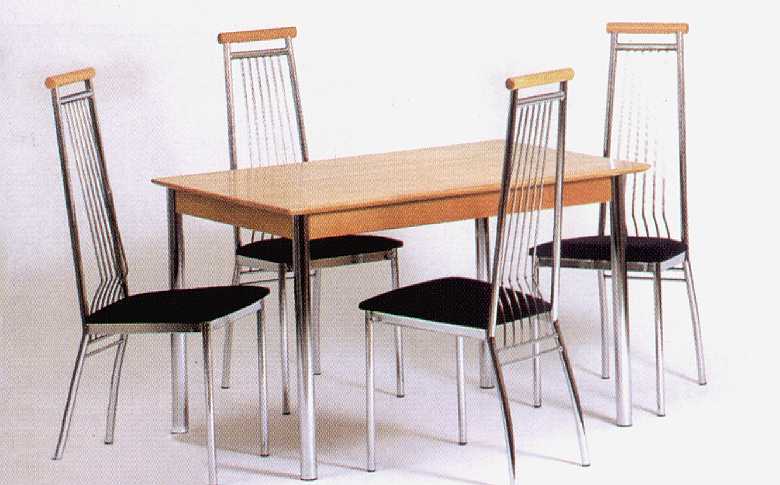Стол "607la2/140" и стулья "Paola" Hoffman (бук, хром)