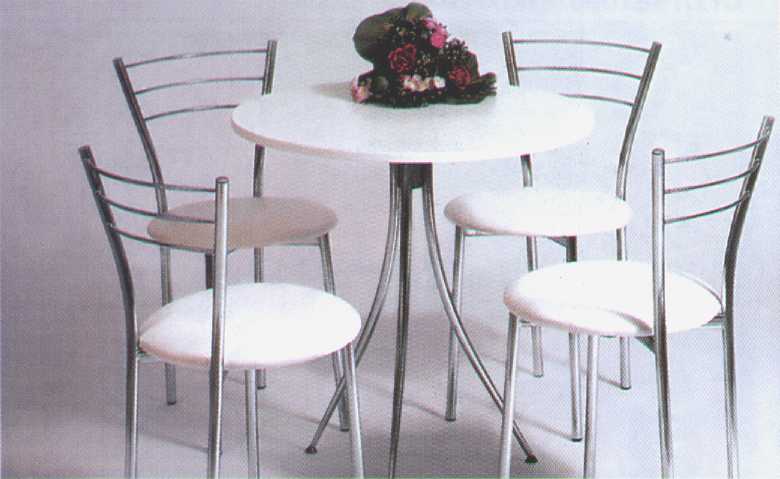 Стол "611060/830000" и стулья "Bari" Hoffman (белый, хром)