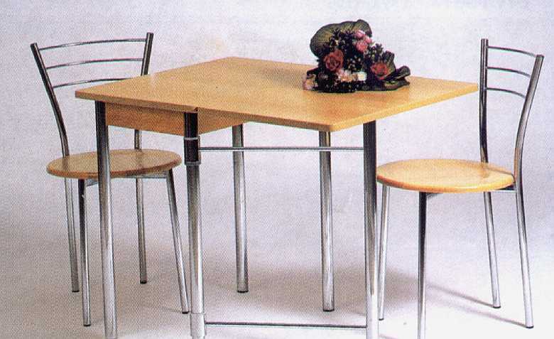Стол-книжка "k26100" и стулья "Bari" Hoffman (бук, хром)