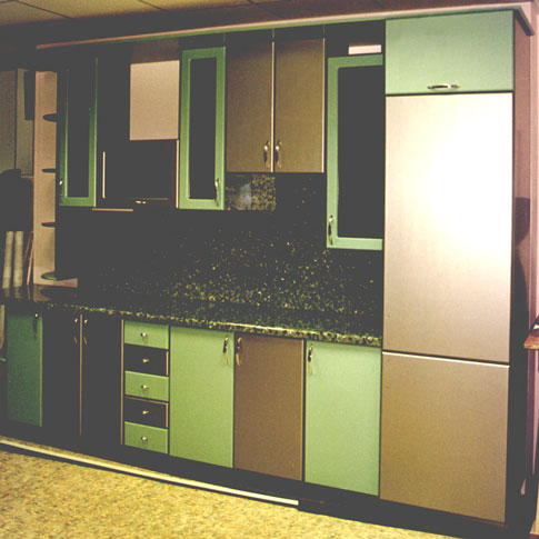 Кухонный гарнитур "Модель 8" (зелёный + сталь)
