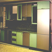 Кухонный гарнитур "Модель 8" (зелёный+сталь)